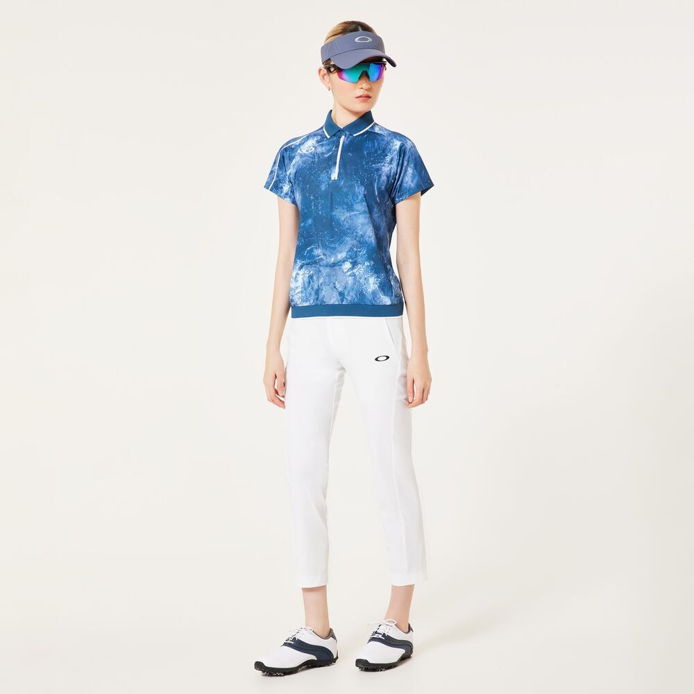 オークリー（OAKLEY）（レディース）ゴルフウェア 吸汗速乾 ELEVATE HEM 半袖ポロシャツ FOA500844-66V