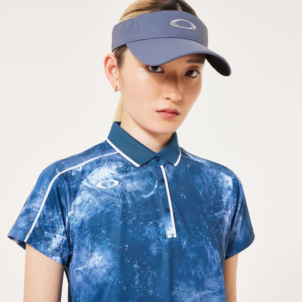 オークリー（OAKLEY）（レディース）ゴルフウェア 吸汗速乾 ELEVATE HEM 半袖ポロシャツ FOA500844-66V