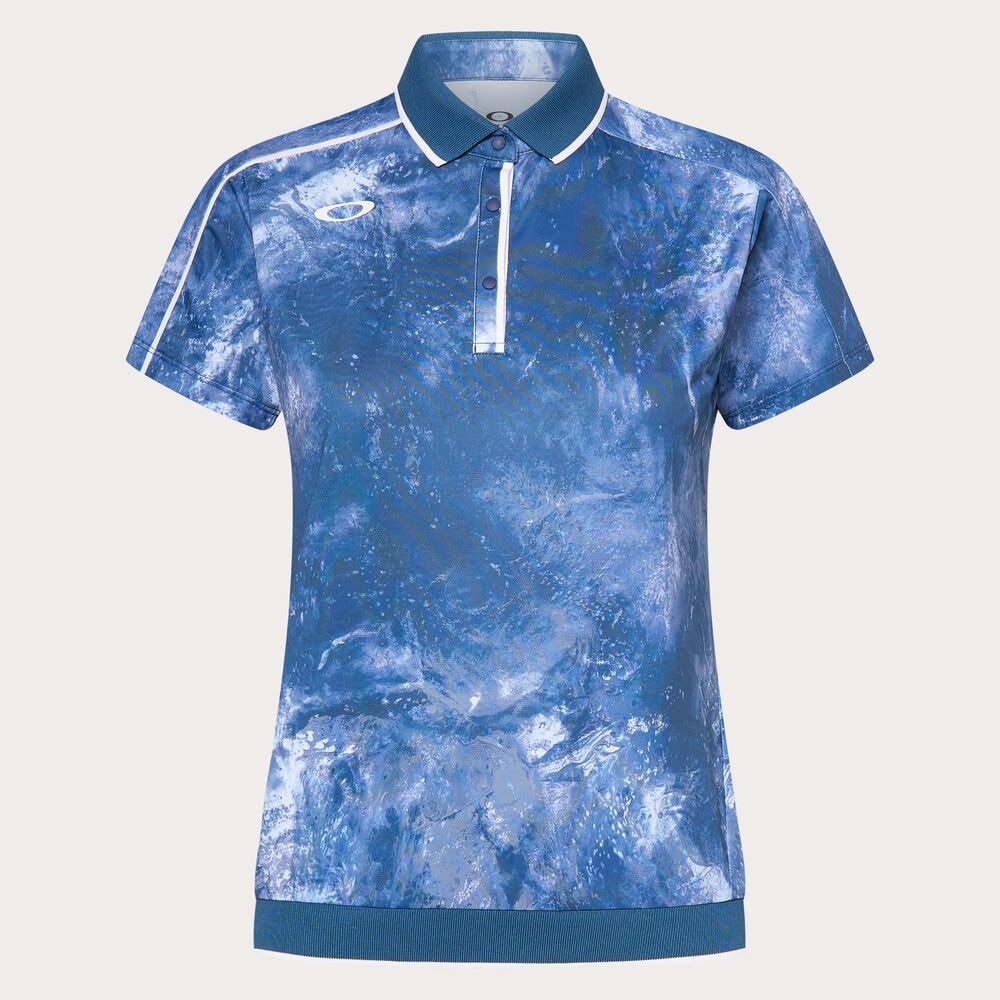 オークリー（OAKLEY）（レディース）ゴルフウェア 吸汗速乾 ELEVATE HEM 半袖ポロシャツ FOA500844-66V