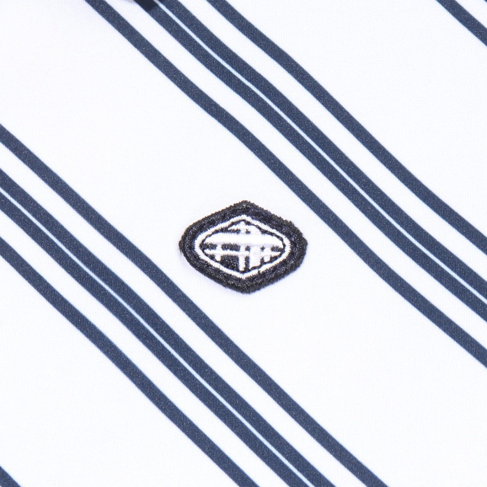 フィドラ（FIDRA）（レディース）ゴルフウェア 消臭 レジメンタルプリント 半袖 ポロシャツ FD5PUG10 WHT