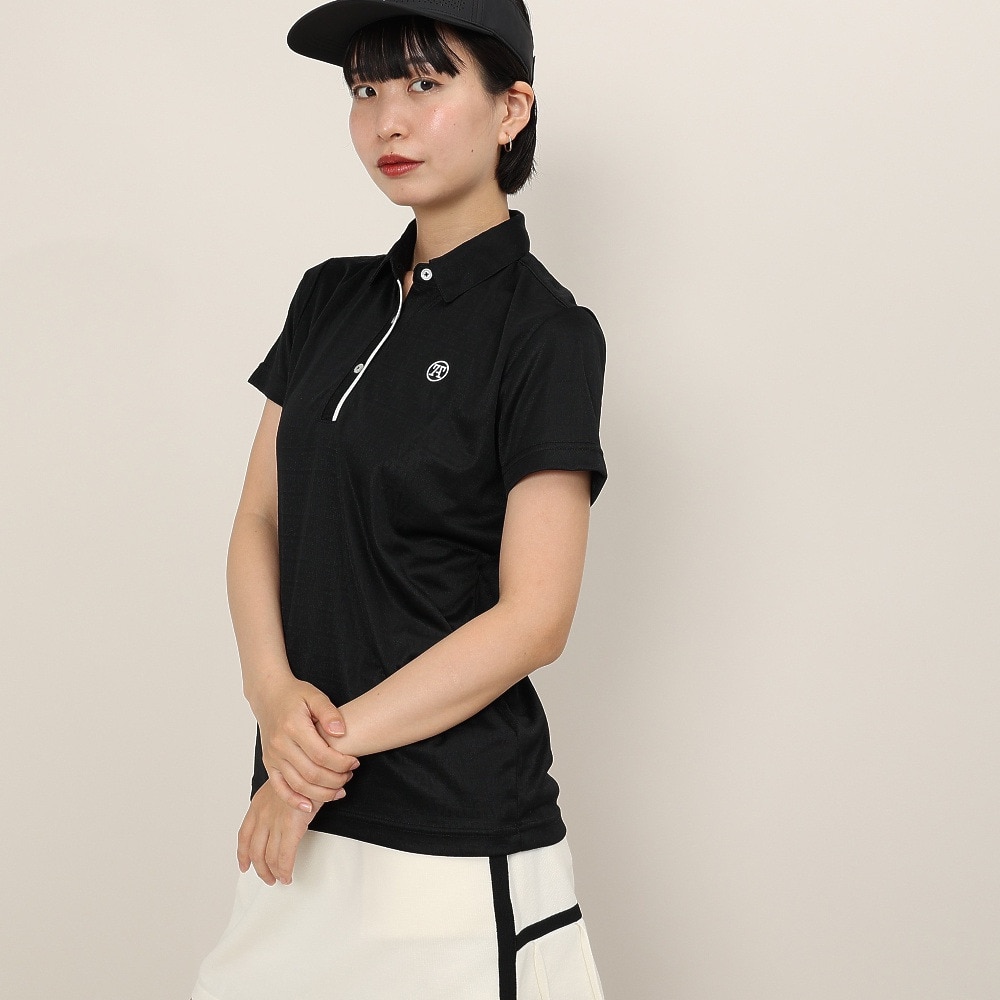 トミーアーマー（Tommy Armour）（レディース）ゴルフウェア 吸汗速乾 ジャガードポロシャツ TANB25S070023 BLK