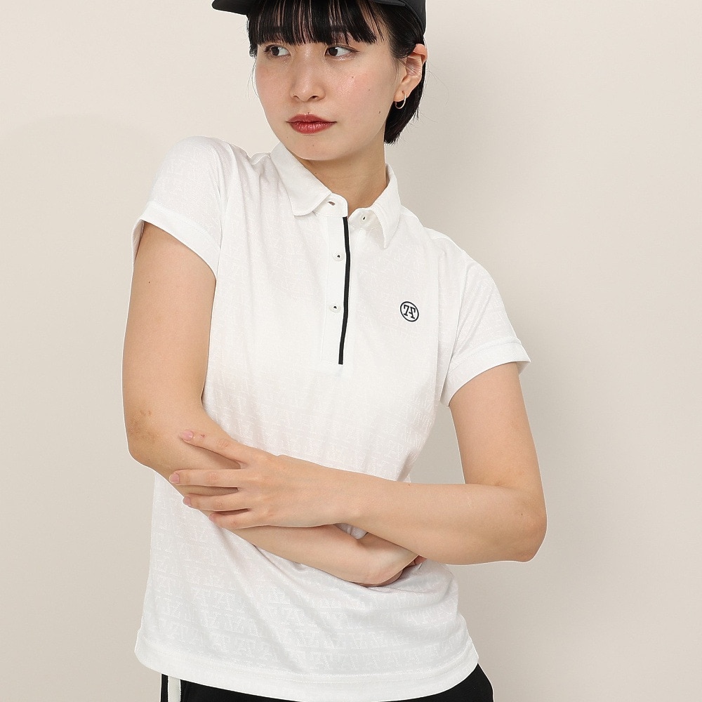 トミーアーマー（Tommy Armour）（レディース）ゴルフウェア 吸汗速乾 ジャガードポロシャツ TANB25S070023 WHT