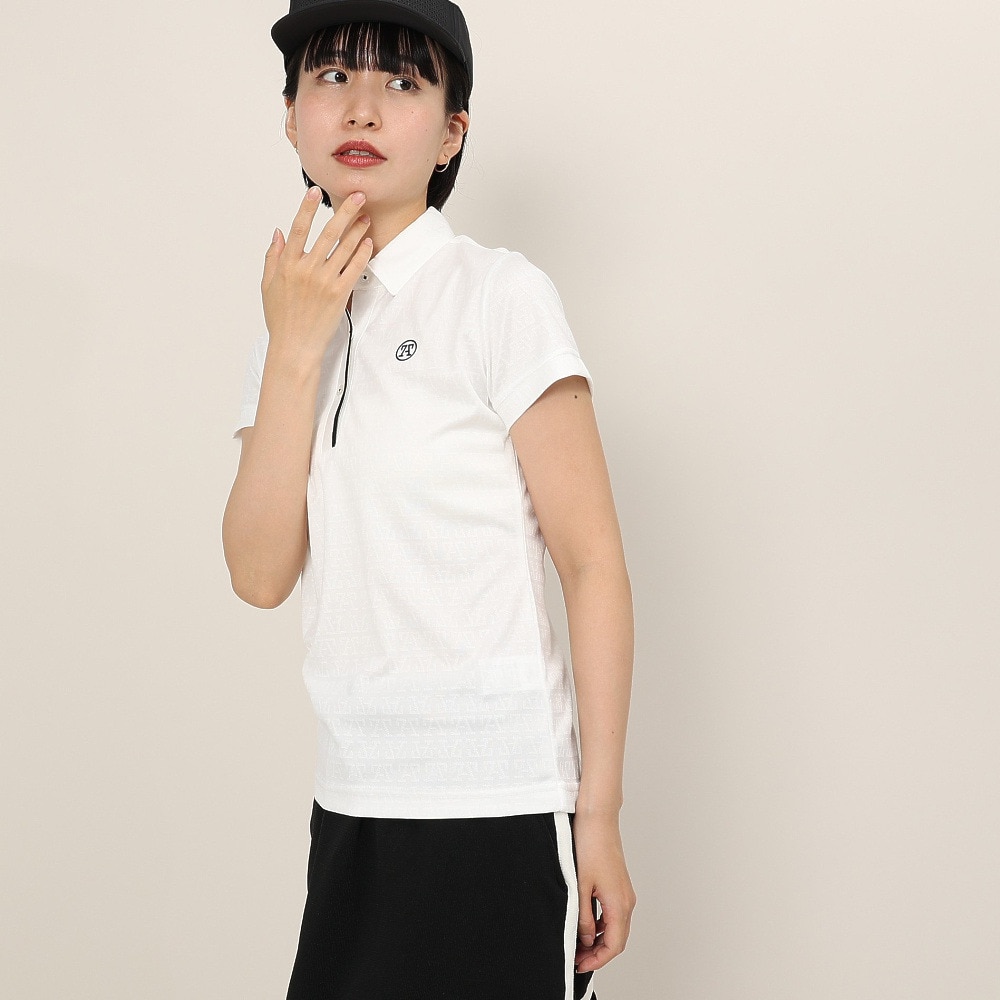 トミーアーマー（Tommy Armour）（レディース）ゴルフウェア 吸汗速乾 ジャガードポロシャツ TANB25S070023 WHT