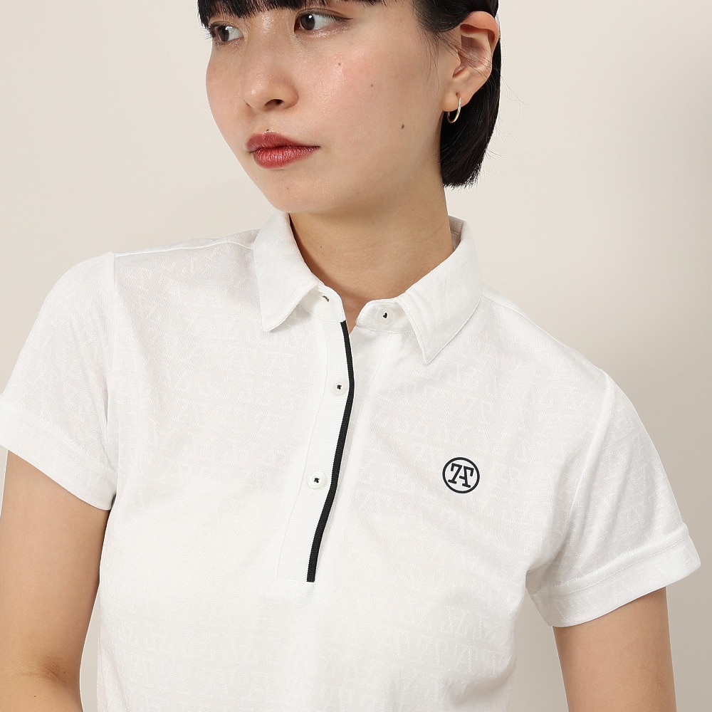 トミーアーマー（Tommy Armour）（レディース）ゴルフウェア 吸汗速乾 ジャガードポロシャツ TANB25S070023 WHT