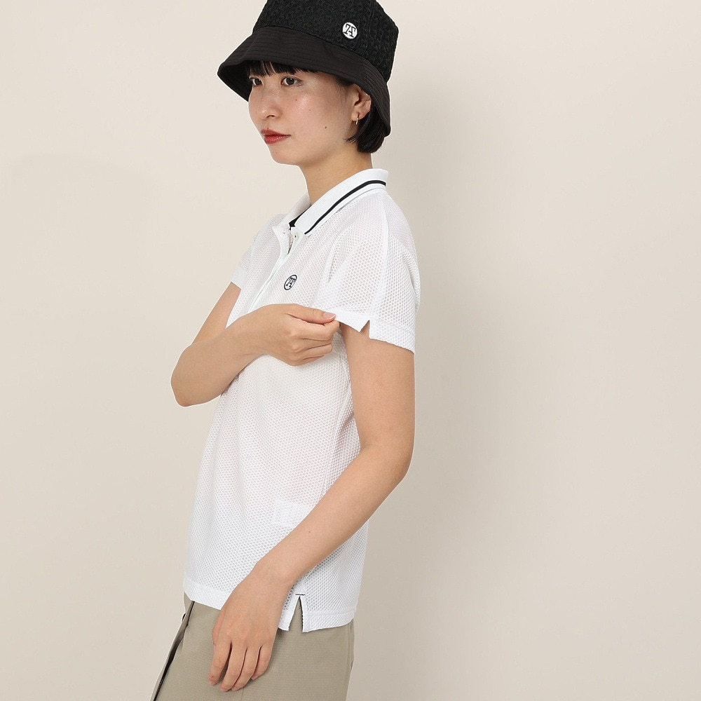 トミーアーマー（Tommy Armour）（レディース）ゴルフウェア 接触冷感 半袖 ハニカムメッシュポロシャツ TANB25S070026 WHT