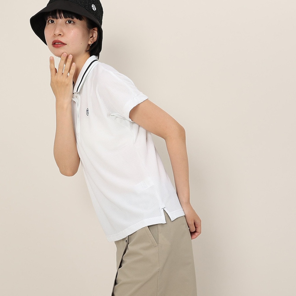 トミーアーマー（Tommy Armour）（レディース）ゴルフウェア 接触冷感 半袖 ハニカムメッシュポロシャツ TANB25S070026 WHT