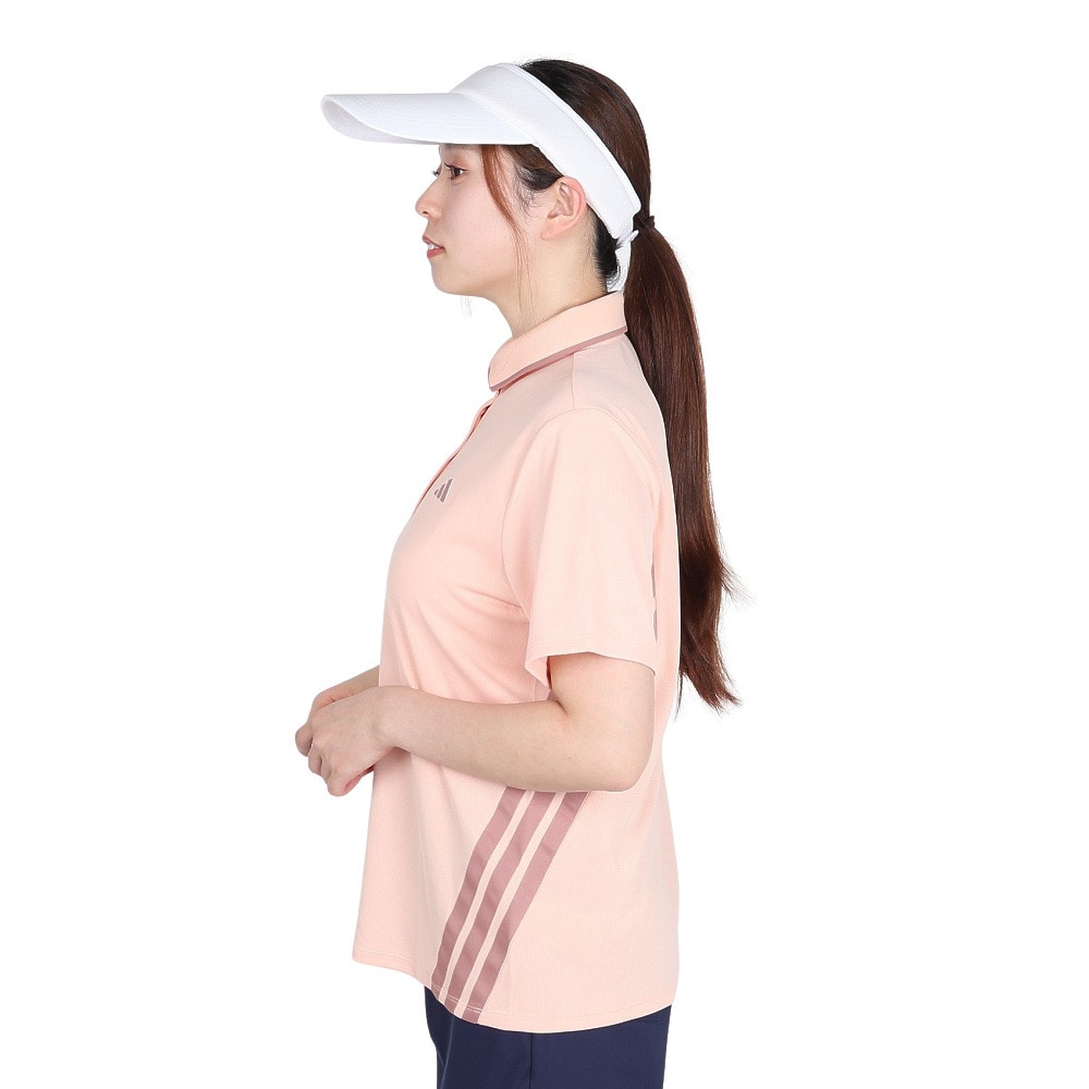 アディダス（adidas）（レディース）ゴルフウェア 3ST ボックスシルエット 半袖ポロシャツ KTI90-JF4604PNK
