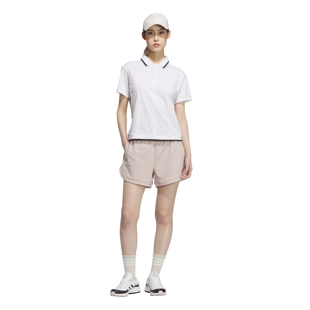 アディダス（adidas）（レディース）ゴルフウェア バッジ オブ スポーツ ジャカード ロゴ半袖ポロシャツ KTN34-JE8300W