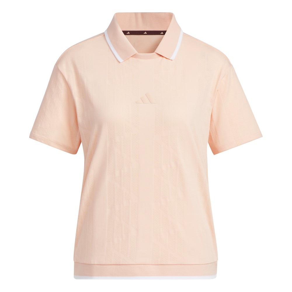 アディダス（adidas）（レディース）ゴルフウェア バッジ オブ スポーツ ジャカード ロゴ半袖ポロシャツ KTN34-JG1378PNK