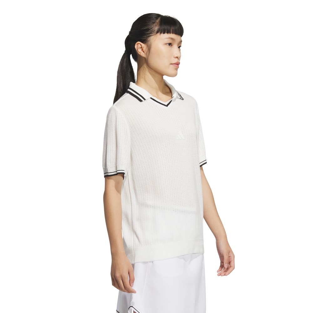 アディダス（adidas）（レディース）ゴルフウェア ビヨンド ザ コース ルーズ スキッパー ニットボックスシルエット半袖ポロシャツ KTN36-JE8302W