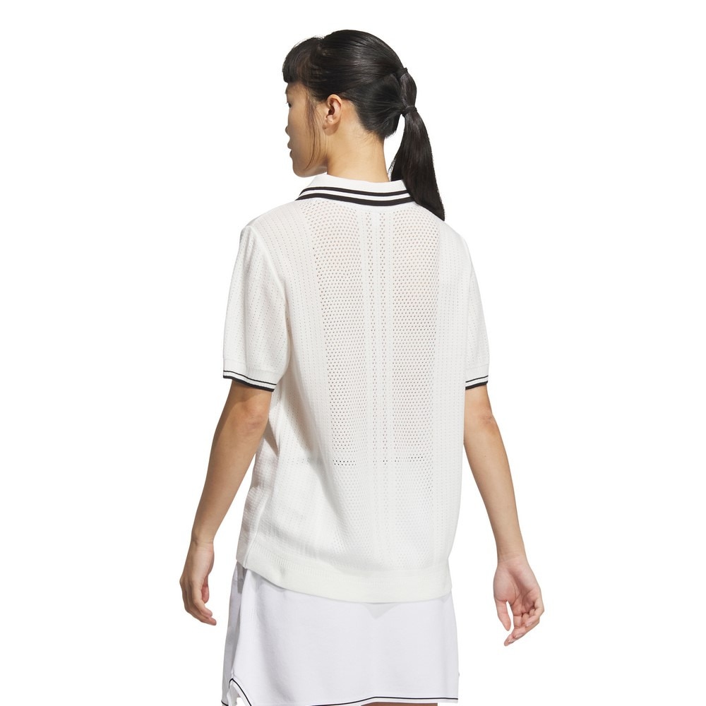 アディダス（adidas）（レディース）ゴルフウェア ビヨンド ザ コース ルーズ スキッパー ニットボックスシルエット半袖ポロシャツ KTN36-JE8302W