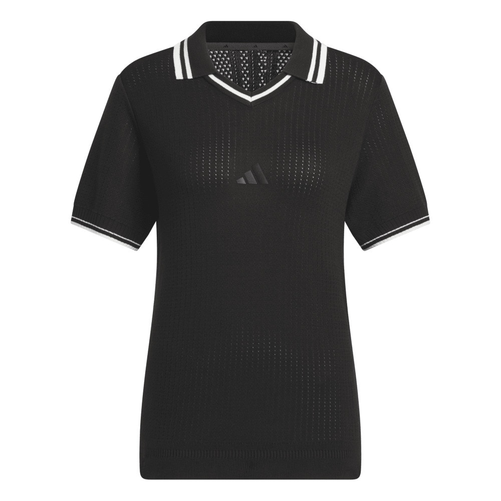アディダス（adidas）（レディース）ゴルフウェア ビヨンド ザ コース スキッパー ニットボックスシルエット 半袖ポロシャツ KTN36-JG1379BLK