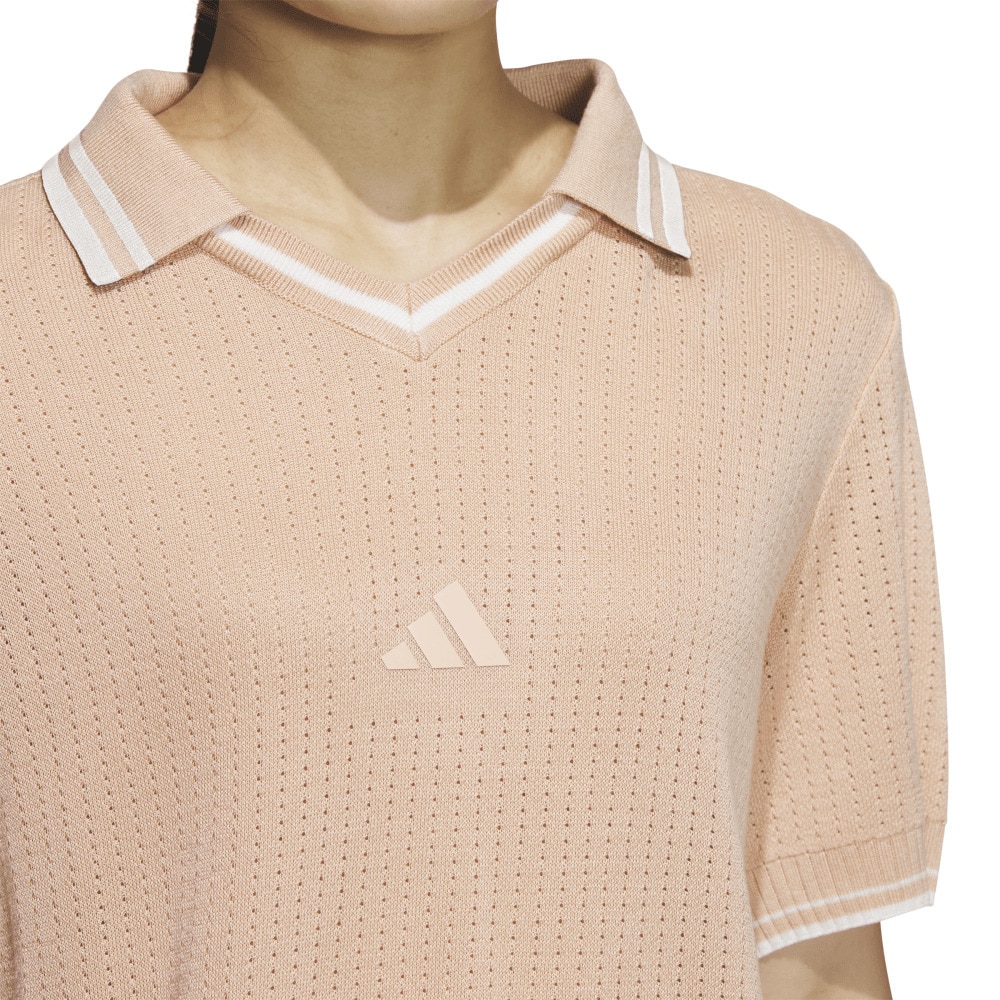 アディダス（adidas）（レディース）ゴルフウェア ビヨンド ザ コース スキッパー ニットボックスシルエット 半袖ポロシャツ KTN36-JG1380PNK