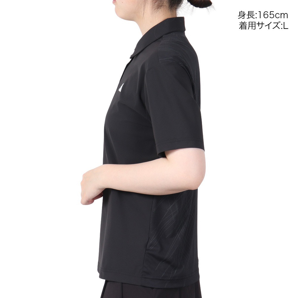 アディダス（adidas）（レディース）ゴルフウェア アディゼロ バックプリント 半袖ポロシャツ KUK66-JG1344BLK