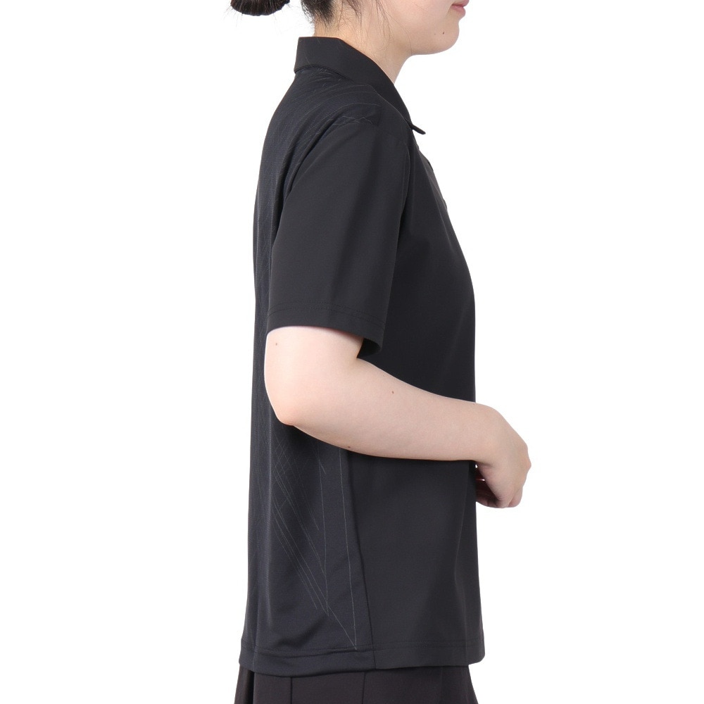 アディダス（adidas）（レディース）ゴルフウェア アディゼロ バックプリント 半袖ポロシャツ KUK66-JG1344BLK