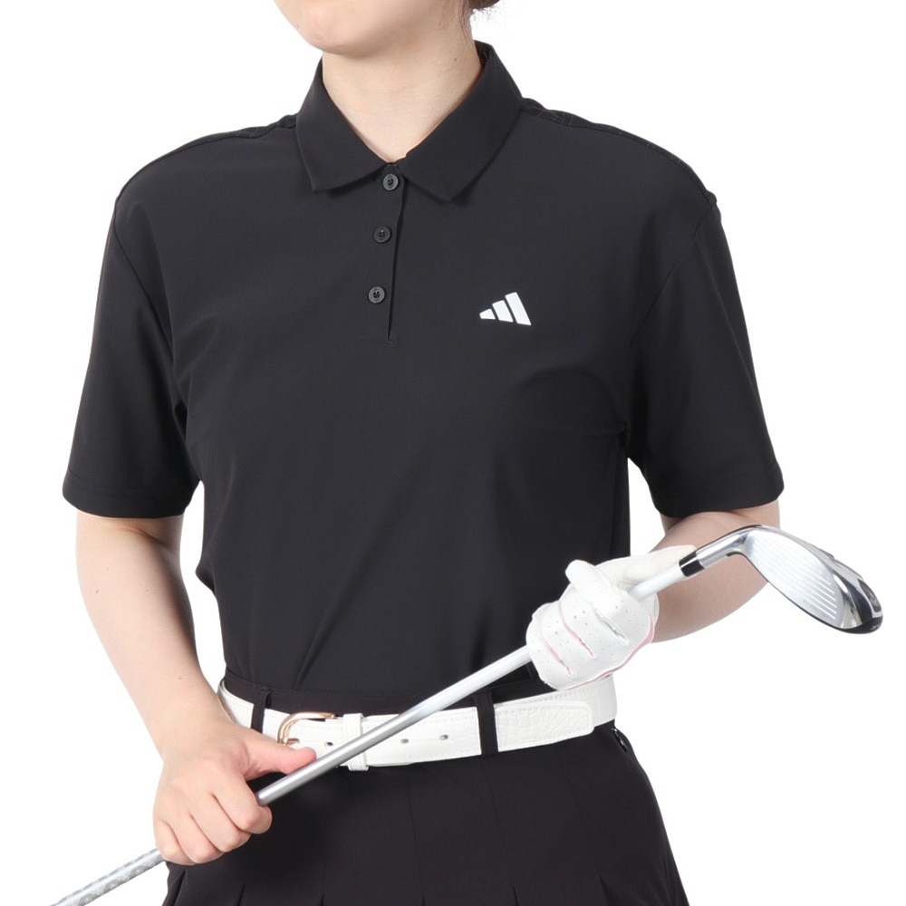 アディダス（adidas）（レディース）ゴルフウェア アディゼロ バックプリント 半袖ポロシャツ KUK66-JG1344BLK