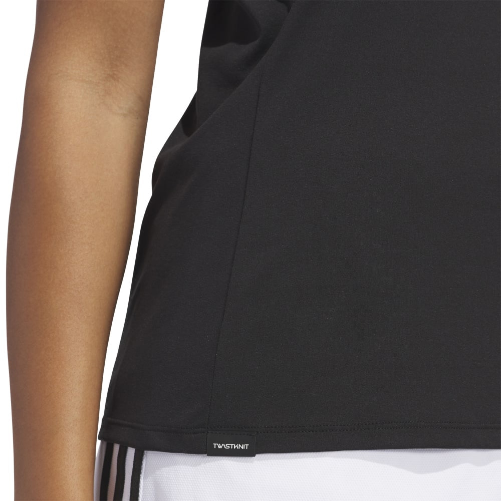 アディダス（adidas）（レディース）ゴルフウェア ツイストニット ベーシック 半袖シャツ KWH97-JC9221BLK