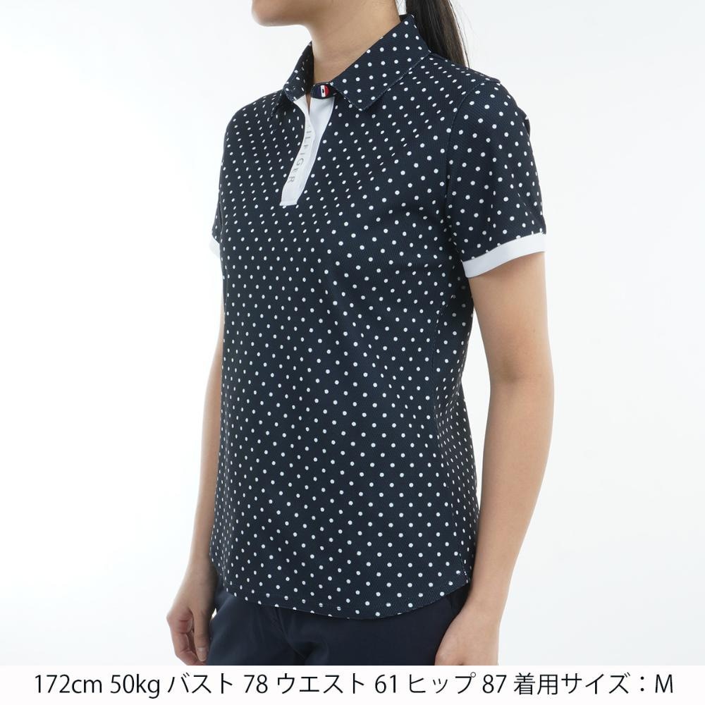 トミー ヒルフィガー ゴルフ（TOMMY HILFIGER GOLF）（レディース）ゴルフウェア 吸水速乾 ドット&フラワープリント 半袖シャツ THLA506-NVY