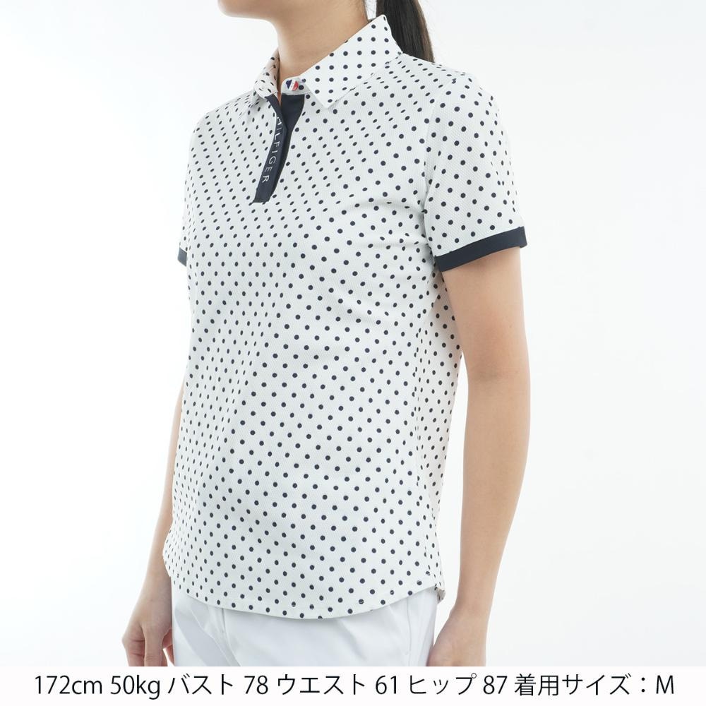 トミー ヒルフィガー ゴルフ（TOMMY HILFIGER GOLF）（レディース）ゴルフウェア 吸水速乾 ドット&フラワープリント 半袖シャツ THLA506-WHT