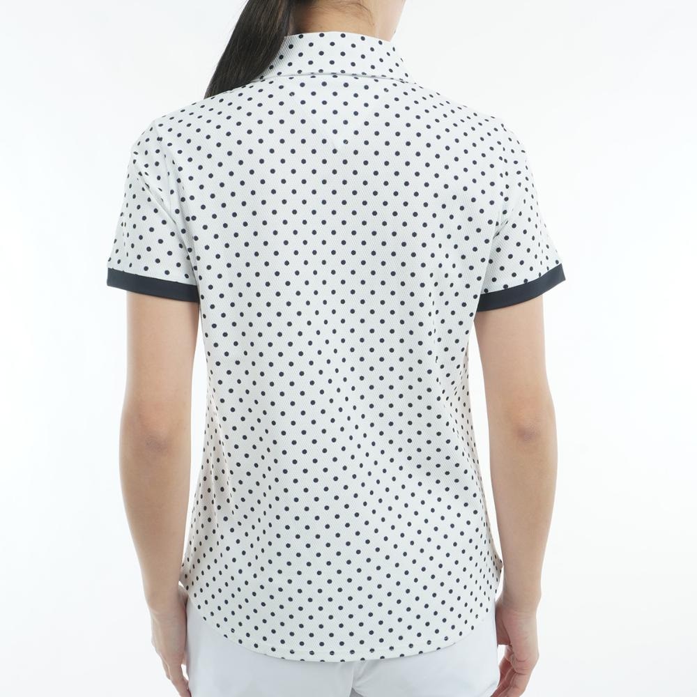 トミー ヒルフィガー ゴルフ（TOMMY HILFIGER GOLF）（レディース）ゴルフウェア 吸水速乾 ドット&フラワープリント 半袖シャツ THLA506-WHT
