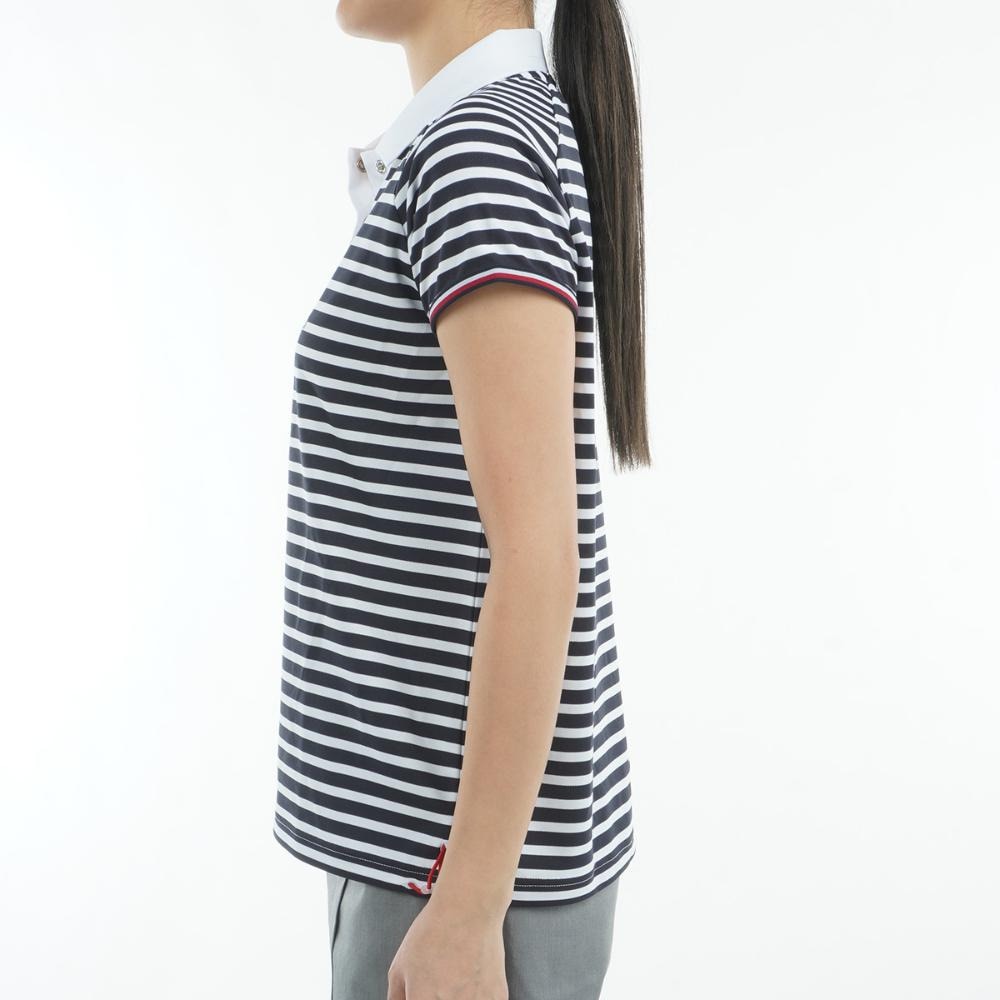 トミー ヒルフィガー ゴルフ（TOMMY HILFIGER GOLF）（レディース）ゴルフウェア 吸水速乾 抗菌防臭 フロントロゴ フレンチスリーブ 半袖 ポロシャツ THLA511-WNVY