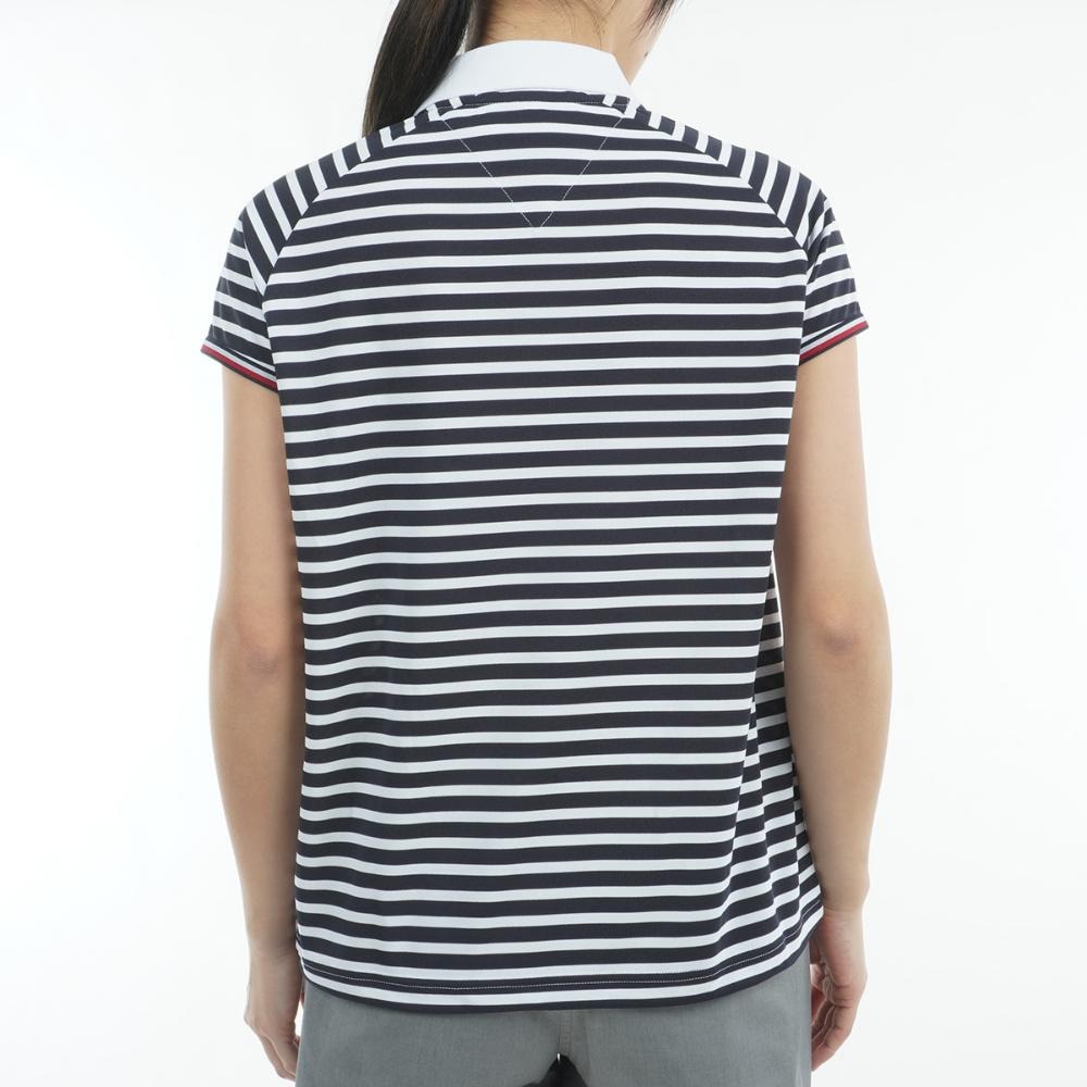 トミー ヒルフィガー ゴルフ（TOMMY HILFIGER GOLF）（レディース）ゴルフウェア 吸水速乾 抗菌防臭 フロントロゴ フレンチスリーブ 半袖 ポロシャツ THLA511-WNVY