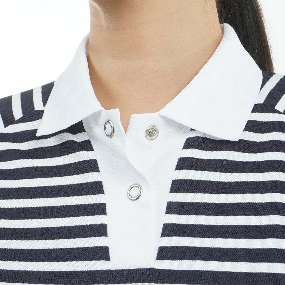 トミー ヒルフィガー ゴルフ（TOMMY HILFIGER GOLF）（レディース）ゴルフウェア 吸水速乾 抗菌防臭 フロントロゴ フレンチスリーブ 半袖 ポロシャツ THLA511-WNVY