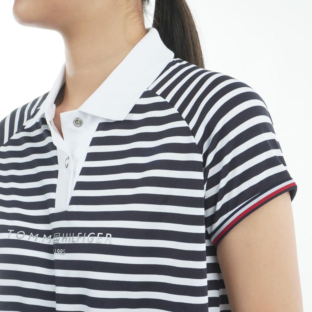 トミー ヒルフィガー ゴルフ（TOMMY HILFIGER GOLF）（レディース）ゴルフウェア 吸水速乾 抗菌防臭 フロントロゴ フレンチスリーブ 半袖 ポロシャツ THLA511-WNVY