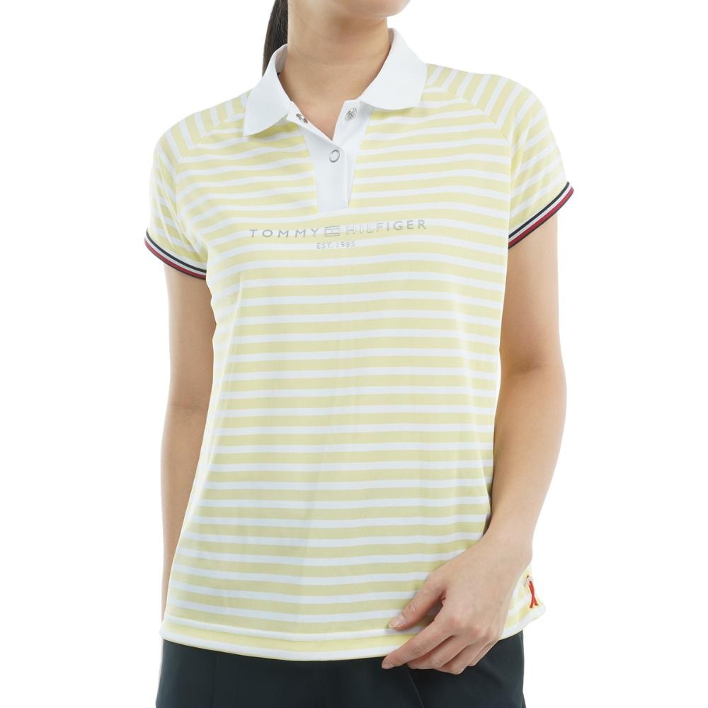 トミー ヒルフィガー ゴルフ（TOMMY HILFIGER GOLF）（レディース）ゴルフウェア 吸水速乾 抗菌防臭 フロントロゴ フレンチスリーブ 半袖 ポロシャツ THLA511-YEL