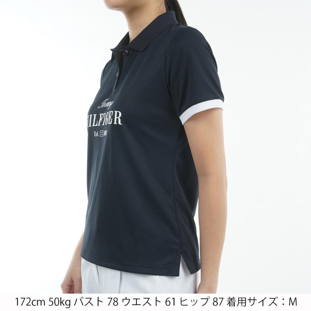 トミー ヒルフィガー ゴルフ（TOMMY HILFIGER GOLF）（レディース）ゴルフウェア 吸水速乾 クラシックロゴ 半袖ポロシャツ THLA516-NVY
