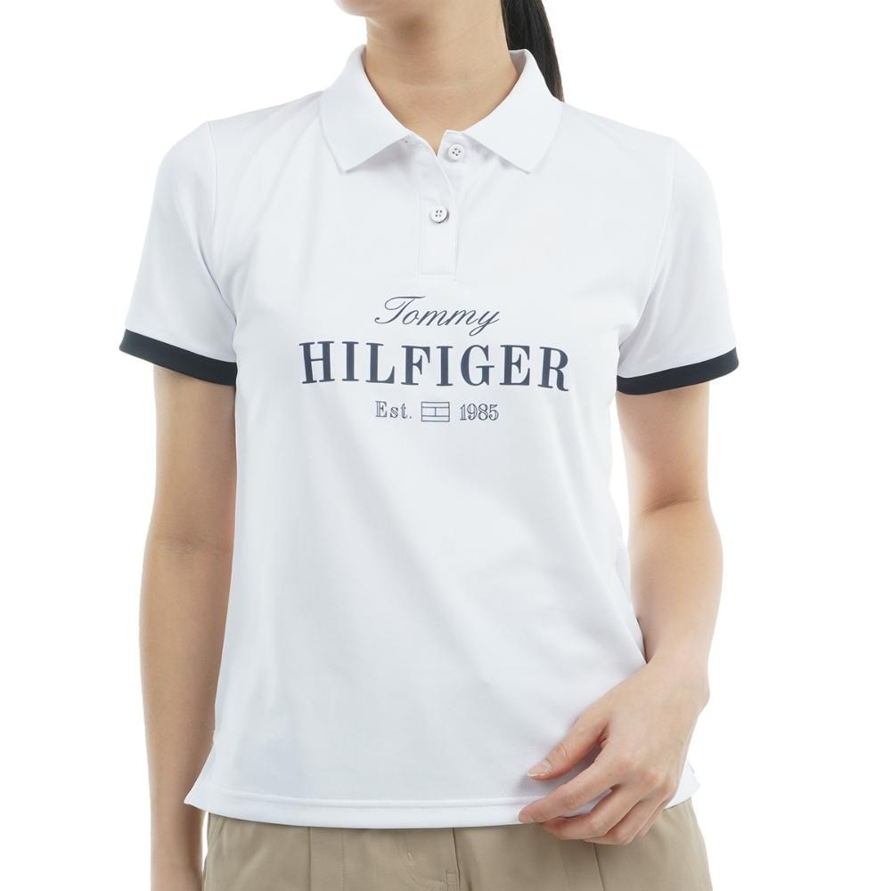 トミー ヒルフィガー ゴルフ（TOMMY HILFIGER GOLF）（レディース）ゴルフウェア 吸水速乾 クラシックロゴ 半袖ポロシャツ THLA516-WHT