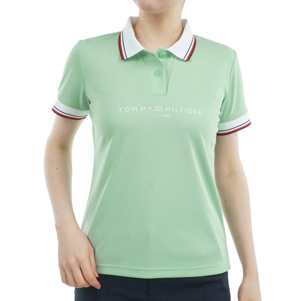 トミー ヒルフィガー ゴルフ（TOMMY HILFIGER GOLF）（レディース）ゴルフウェア 吸水速乾 フロントロゴ ホワイトカラー 半袖 ポロシャツ THLA531-LMGR