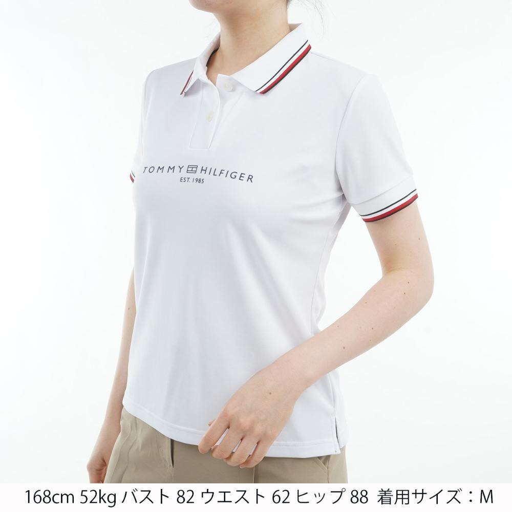 トミー ヒルフィガー ゴルフ（TOMMY HILFIGER GOLF）（レディース）ゴルフウェア 吸水速乾 フロントロゴ ホワイトカラー 半袖 ポロシャツ THLA531-WHT