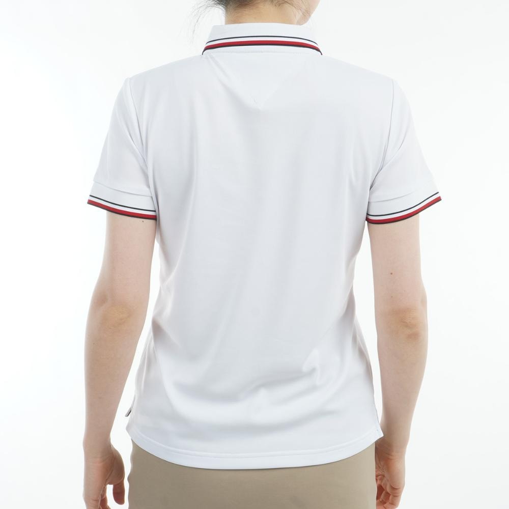 トミー ヒルフィガー ゴルフ（TOMMY HILFIGER GOLF）（レディース）ゴルフウェア 吸水速乾 フロントロゴ ホワイトカラー 半袖 ポロシャツ THLA531-WHT