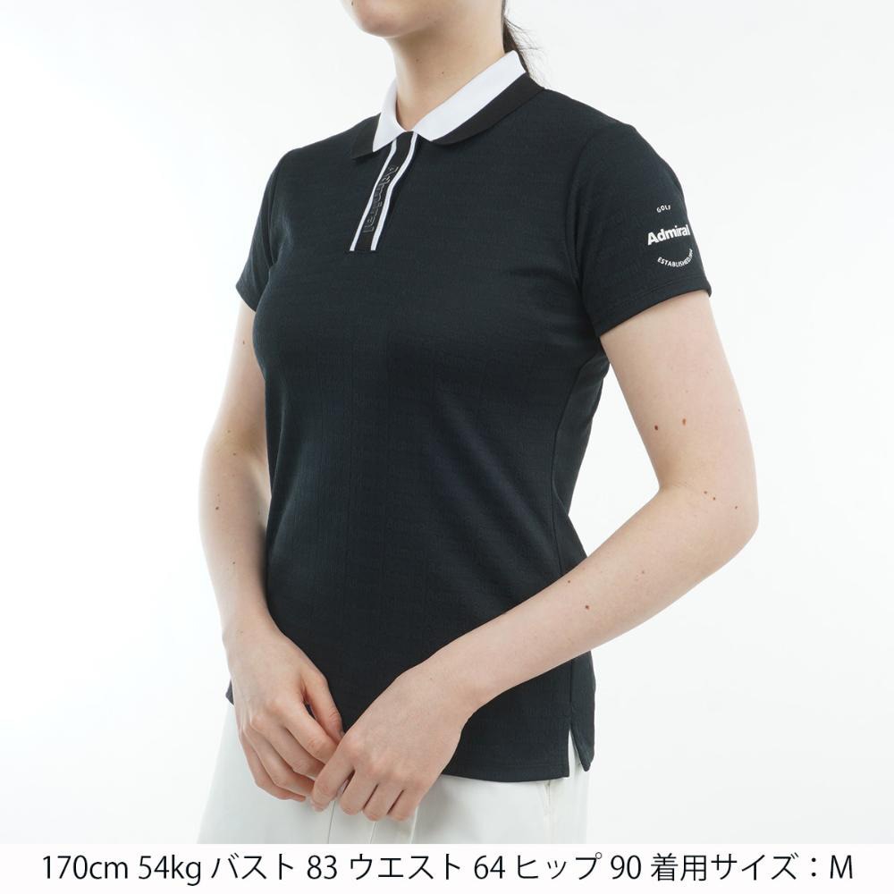 アドミラル ゴルフ（Admiral GOLF）（レディース）ゴルフウェア 吸水速乾 ロゴジャガード 半袖ポロシャツ ADLA508-BLK