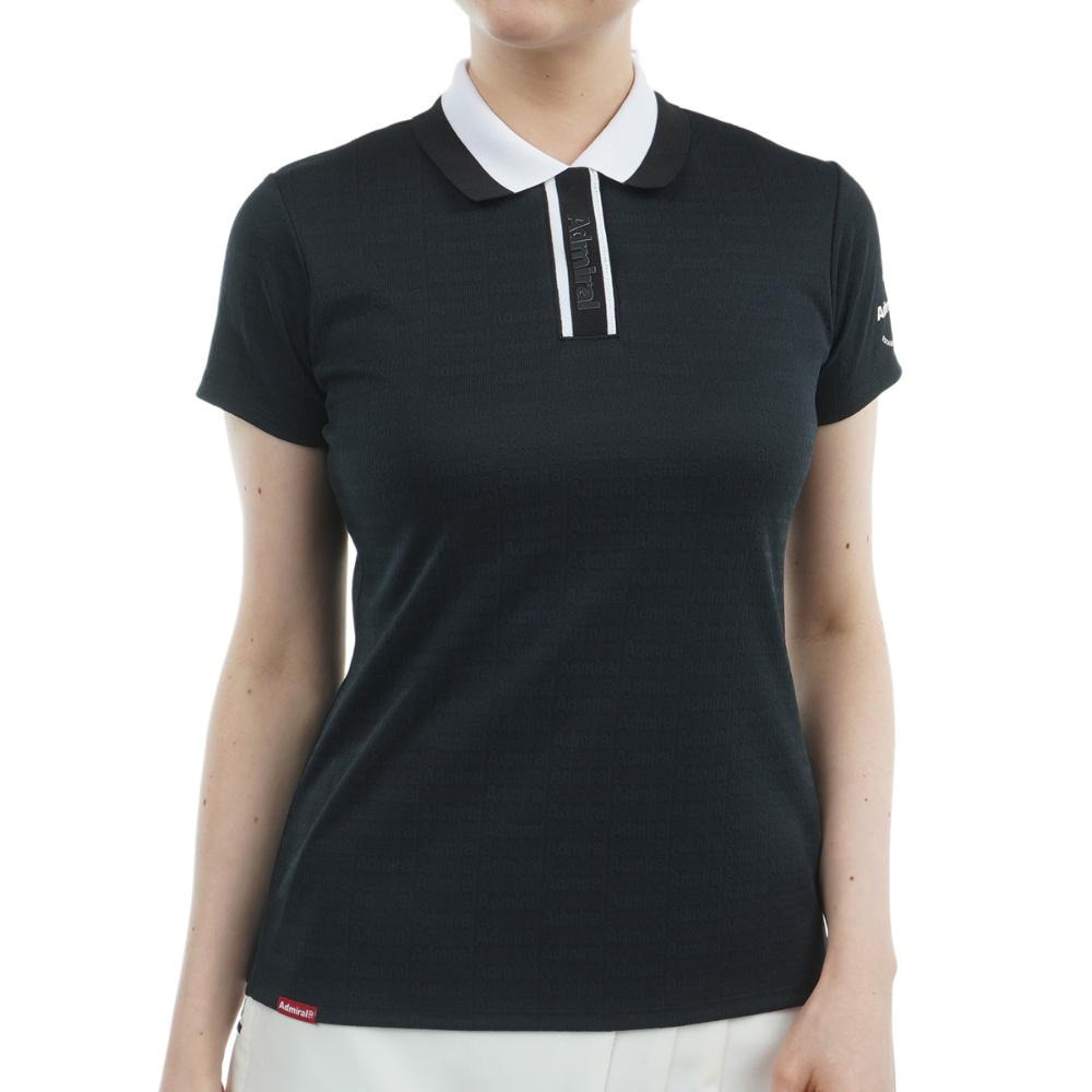 アドミラル ゴルフ（Admiral GOLF）（レディース）ゴルフウェア 吸水速乾 ロゴジャガード 半袖ポロシャツ ADLA508-BLK