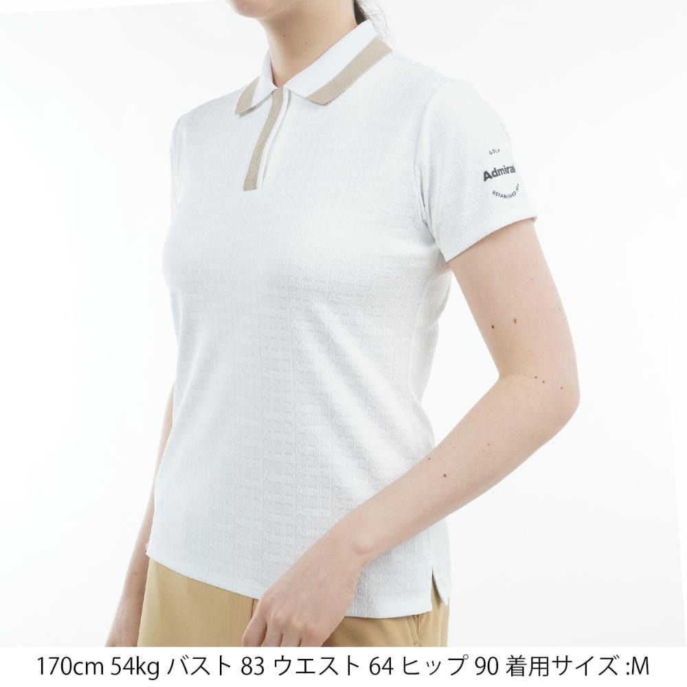 アドミラル ゴルフ（Admiral GOLF）（レディース）ゴルフウェア 吸水速乾 ロゴジャガード 半袖ポロシャツ ADLA508-WHT