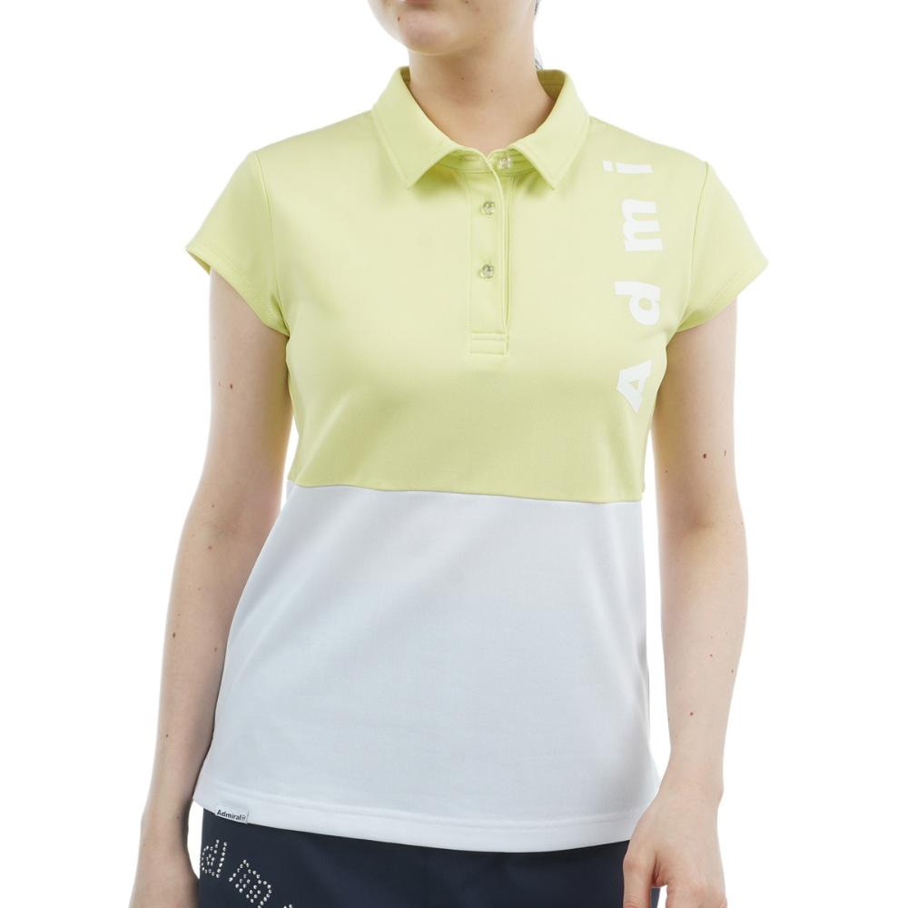 アドミラル ゴルフ（Admiral GOLF）（レディース）ゴルフウェア 吸水速乾 カノコ ブロッキング 半袖 キャップスリーブポロシャツ ADLA528-YEL
