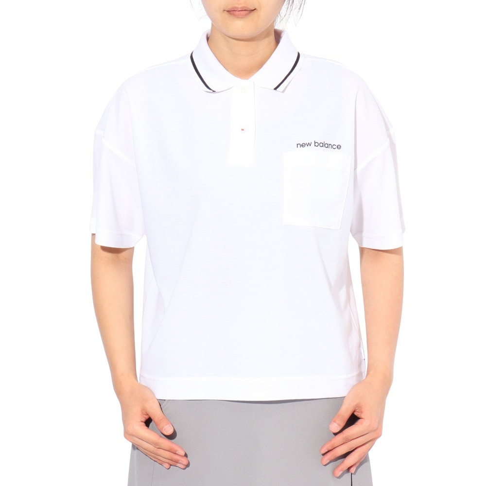 ニューバランス（new balance）（レディース）ゴルフウェア 吸水速乾 ハーフスリーブ ビッグポロシャツ 012-5160501-030
