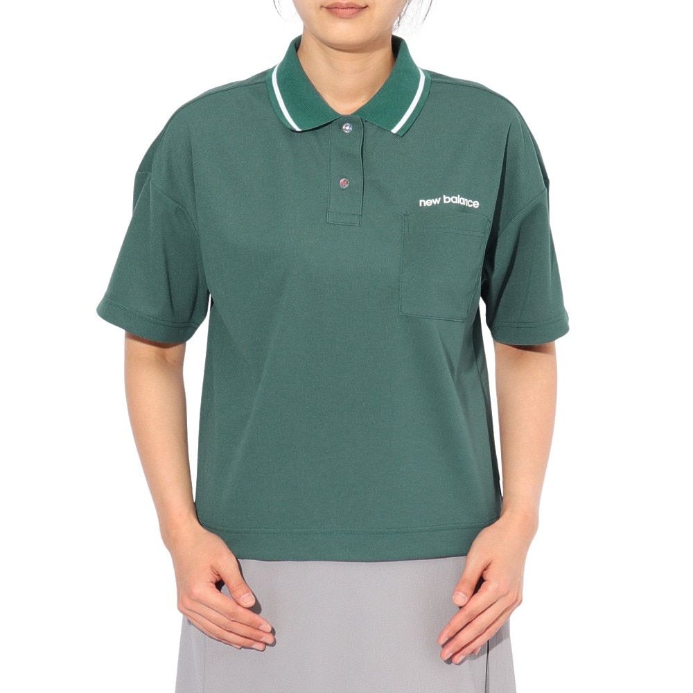 ニューバランス（new balance）（レディース）ゴルフウェア 吸水速乾 ハーフスリーブ ビッグポロシャツ 012-5160501-182
