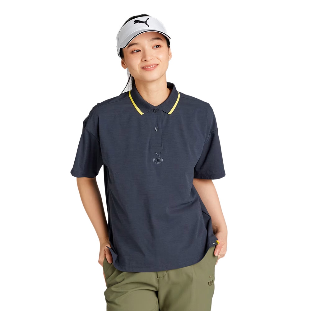 プーマ（PUMA）（レディース）ゴルフウェア FOG リブ カラー 半袖 ポロシャツ 633352-01
