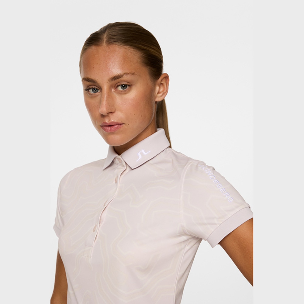 J.LINDEBERG（J.LINDEBERG）（レディース）ゴルフウェア ツアーテックプリント半袖ポロ 072-24841-25AW-081