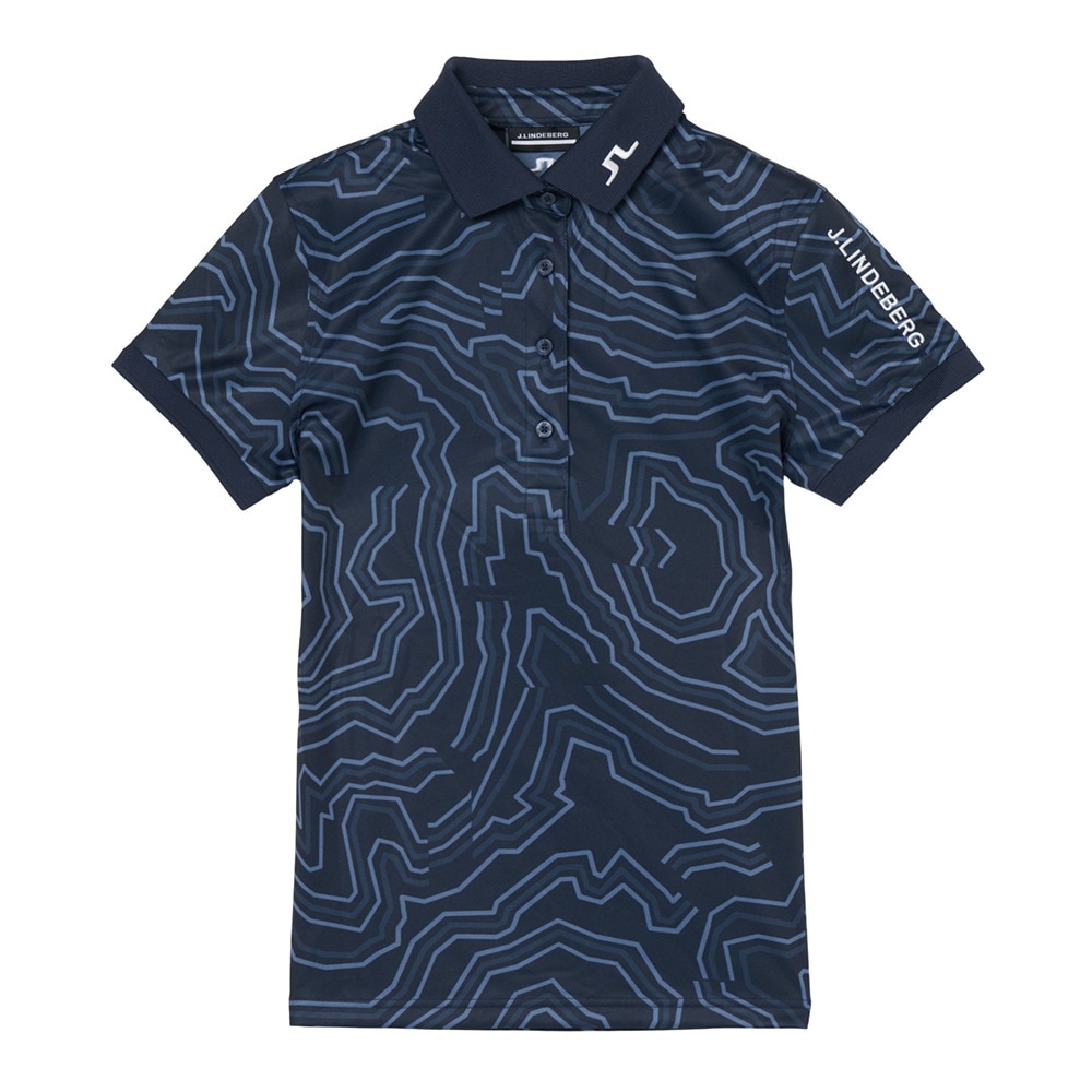J.LINDEBERG（J.LINDEBERG）（レディース）ゴルフウェア ツアーテックプリント半袖ポロ 072-24841-25AW-098