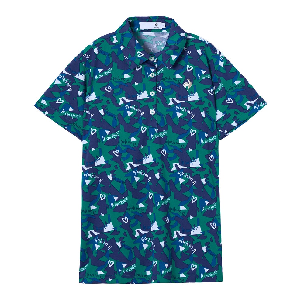 ルコックスポルティフ（lecoqsportif）（レディース）ゴルフウェア 総柄半袖シャツ LG5FHS02L GR00