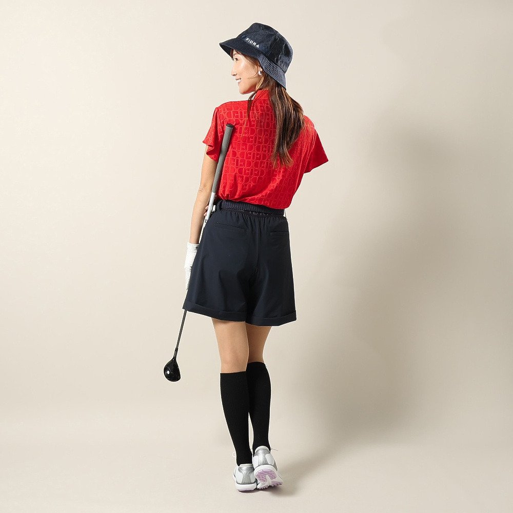 フィドラ（FIDRA）（レディース）ゴルフウェア 吸汗速乾 FDジャガード 半袖ポロシャツ FD5VUG23 RED