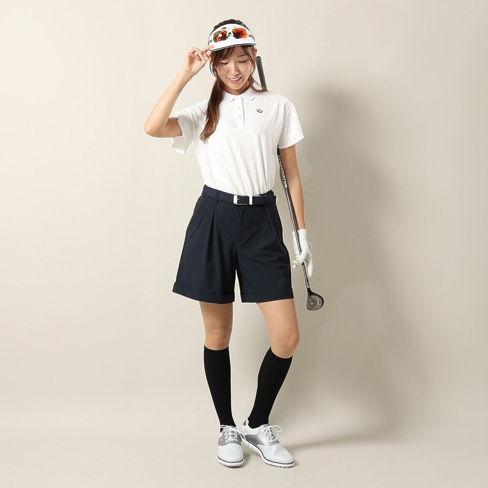 フィドラ（FIDRA）（レディース）ゴルフウェア 吸汗速乾 FDジャガード 半袖ポロシャツ FD5VUG23 WHT