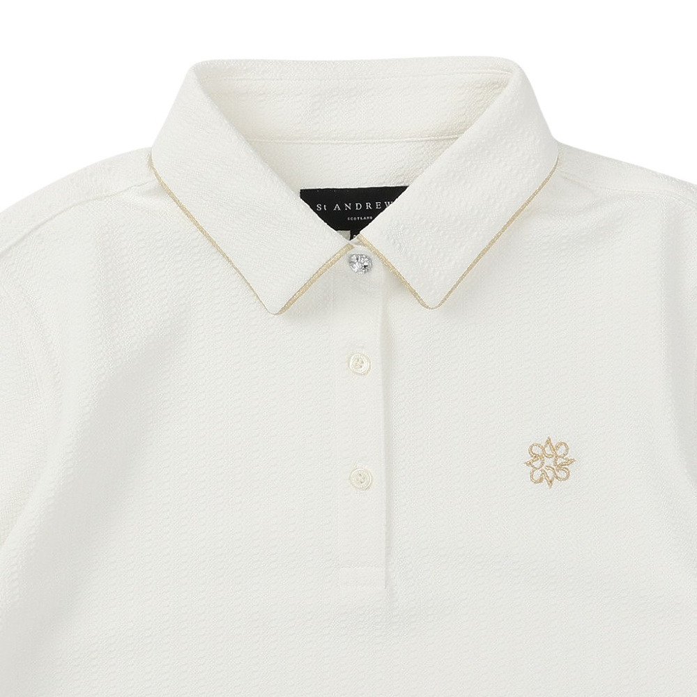 【新品】　セントアンドリュース　ポロシャツ Mサイズ ゴルフ　ホワイト セントアンドリュース（ST.ANDREWS）（レディース）ゴルフウェア