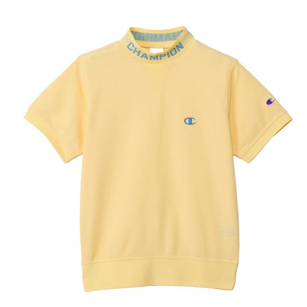値下げ！チャンピオンゴルフ　レディース　モックネックシャツ　イエロー　Mサイズ チャンピオン（CHAMPION）（レディース）ゴルフウェア 吸汗速乾