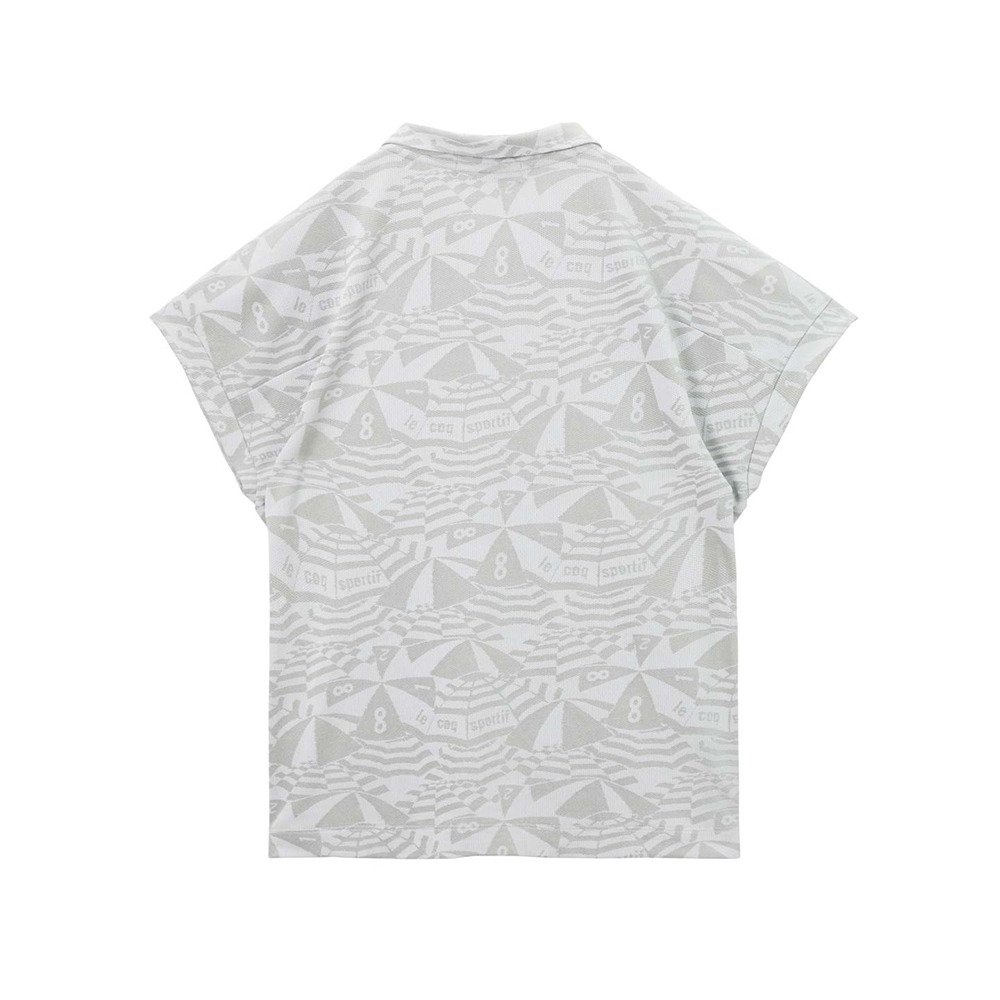 ルコックスポルティフ（lecoqsportif）（レディース）ゴルフウェア 接触冷感 ワイドシルエット総柄半袖シャツ LG6SHS04L GY00