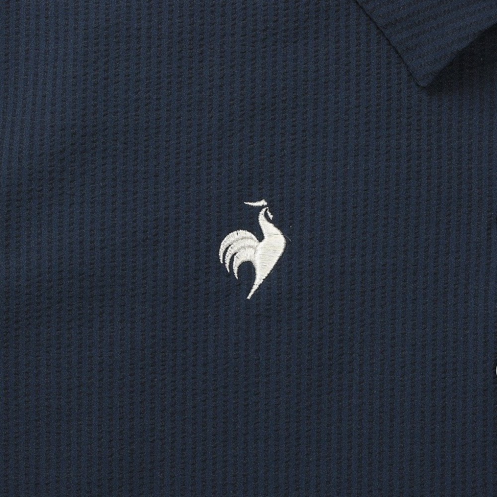 ルコックスポルティフ（lecoqsportif）（レディース）ゴルフウェア 吸汗速乾 サッカーストライプ 半袖ポロシャツ LG6SHS06L NV00